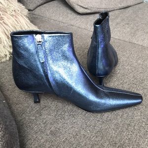 Zara Blue Metallic Ankle Boot